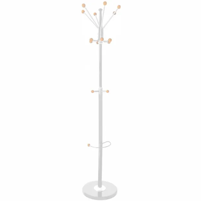 Office Products Kapstok staand met paraplu houder zilver 14 haken