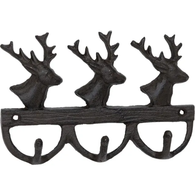 Clayre & Eef Clayre&Eef | Kapstok Hert | 18*3*11 cm | ijzer donkerbruin