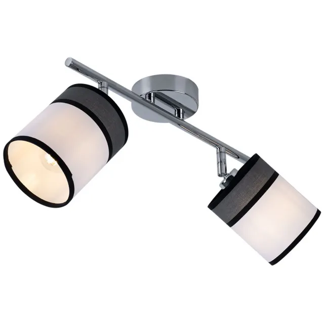 Wofi Plafondlamp 2 vlammen grijs woonkamer grijs-wit, draaibare spots, l, 2x E14, LxBxH 51x10x21,5 cm, Wofi 11772 zilver
