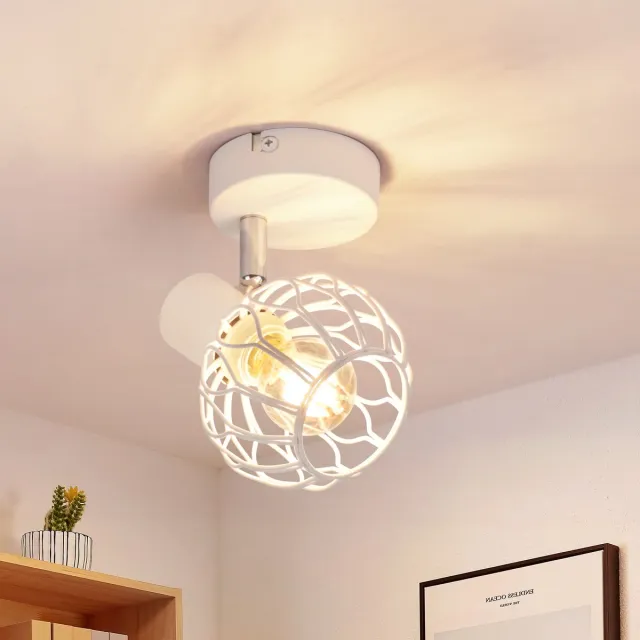 NETTLIFE LED Plafondspot 1-Flammig Wit - E14 Metalen Deckenstrahler | 350° Draaibaar & Schwenkbaar | Moderne Plafondlamp voor Gang Keuken & Slaapkamer | Zonder Lampen