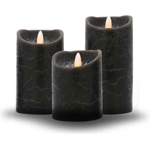Ozocozy LED Kaarsen - Zwart - Led Kaarsen met Bewegende Vlam - Kaarsen op Batterijen - Veilig & Duurzaam - Realistische Kaarsen - Kerstverlichting - Halloween - Wax - Cadeau