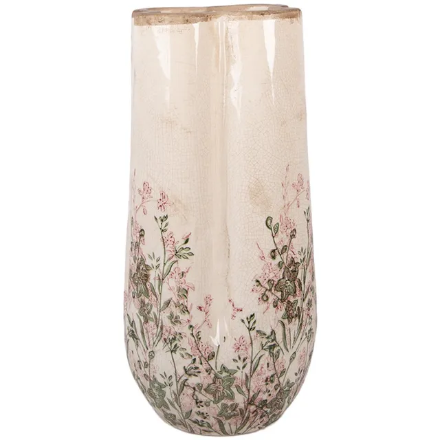 Clayre & Eef Vaas Ø 16x36 cm Beige Keramiek