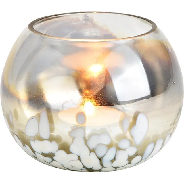 G. Wurm Windlicht gemaakt van goudglas (B/H/D) 10x8x10cm/ G. Wurm collectie goud/glas