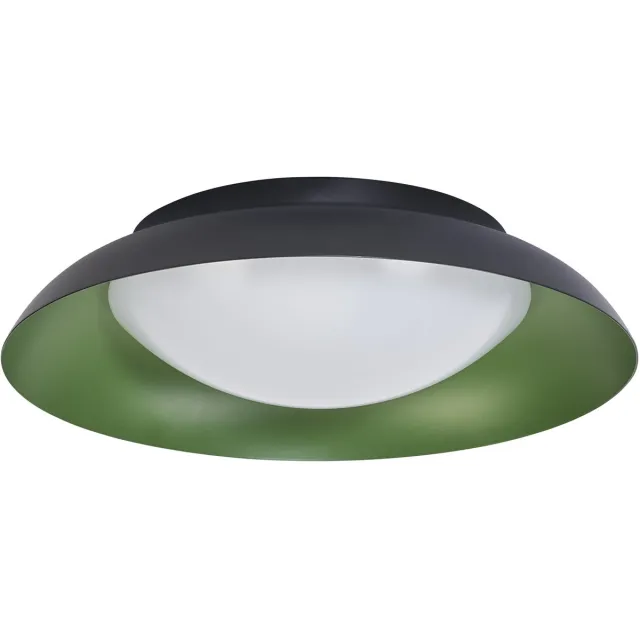 Osram Orbis Plate LED plafondlamp, zwart-groen, 19W, 1000lm, 3000K, 310mm, 830 vriendelijk warm wit, dimbaar in 3 niveaus door te trappen, IP20 bescherming, inclusief montageschroeven en pluggen Zwart|Groen