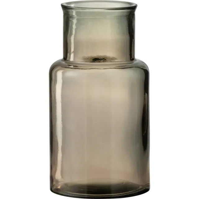 J-Line vaas Cilinder - glas - lichtbruin - small - 16 cm hoog