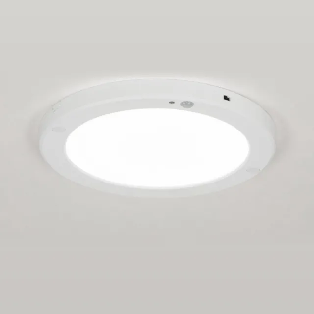Lumidora Plafondlamp 72742 - Plafonniere - PANEL - Ingebouwd LED - 18.0 Watt - 1400 Lumen - 3000 Kelvin - Wit - Kunststof - Met Sensor - ⌀ 22 cm