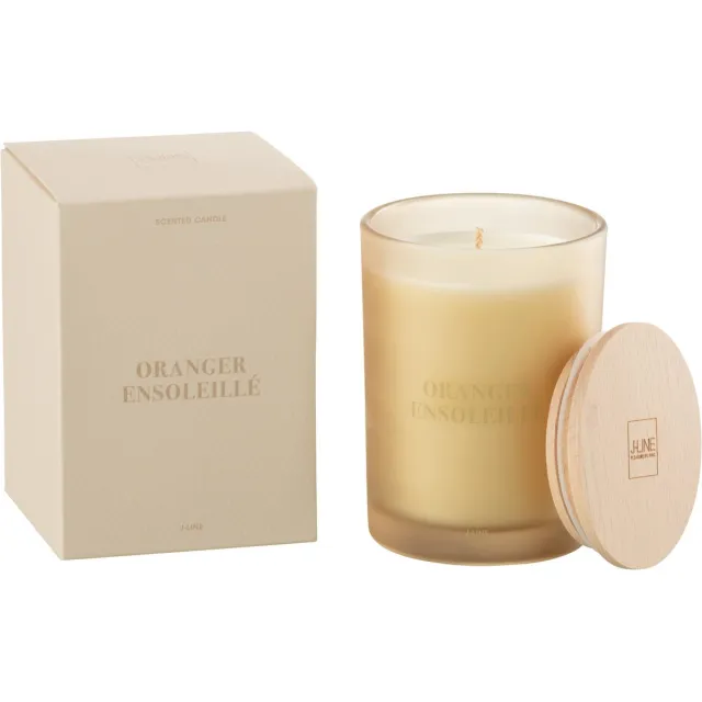 J-Line geurkaars Accords Essentiels - Oranger Ensoleillé - geel - 38U