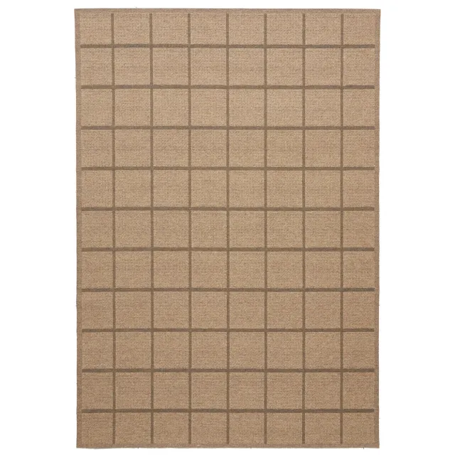 NOUS Living ruit vloerkleed bruin, 290x200 cm, binnen en buiten bruin/donkerbruin