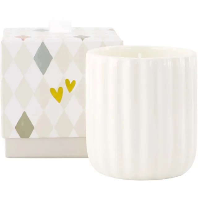 Zusss Geurkaars Keramiek In Doosje Hartje Wit Keramiek / Paraffine White