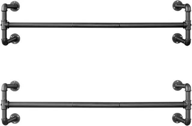 Thuys Wandkapstok Set Van 2 – Industrieel Design Kledinghanger – Zwarte Kapstok 112 x 30 x 29.2 cm