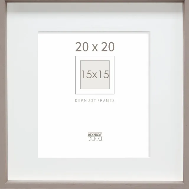 Deknudt Frames Fotolijst - taupe met passe-partout - 15x15 / 20x20 cm