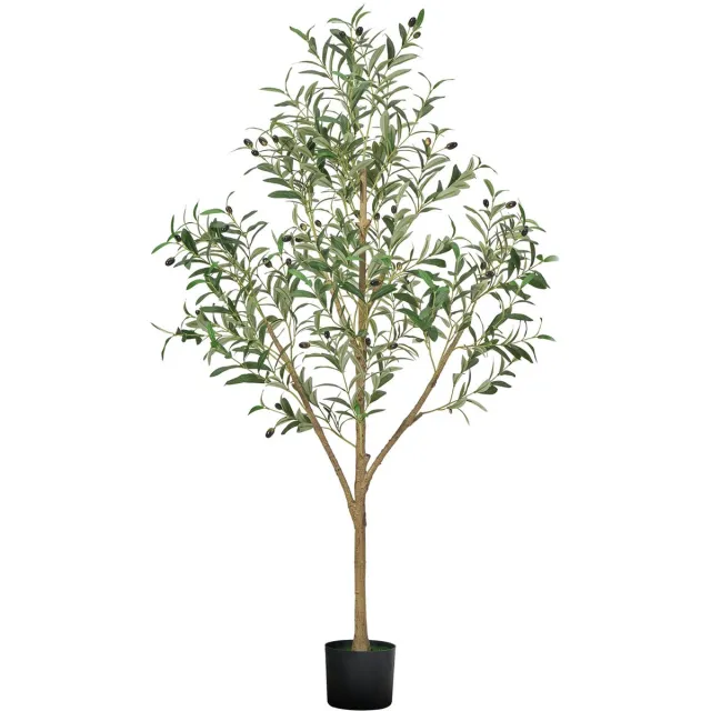 Vevor Kunstolijfboom 1,5m Kunstplant met Zwarte pot Binnendecoratie