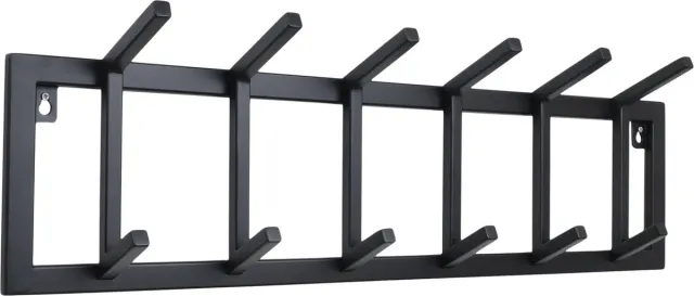 LOFT42 Kapstok Jaimy Single - Zwart – Metaal – 6 dubbele haken - 80x24x12