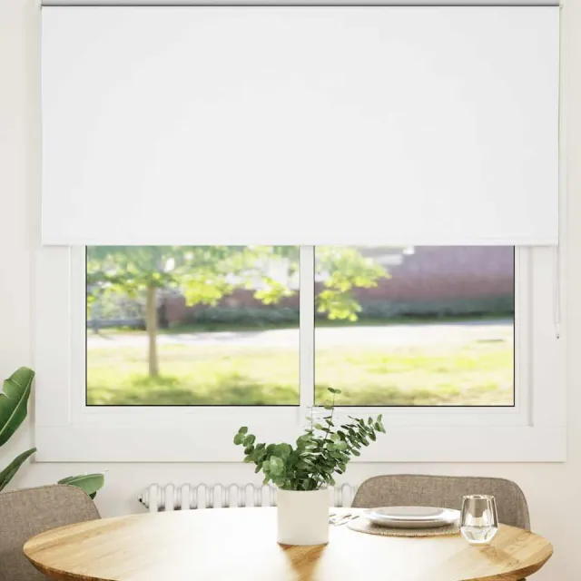 vidaXL Rolgordijn verduisterend 145x130 cm stofbreedte 141,6 cm wit