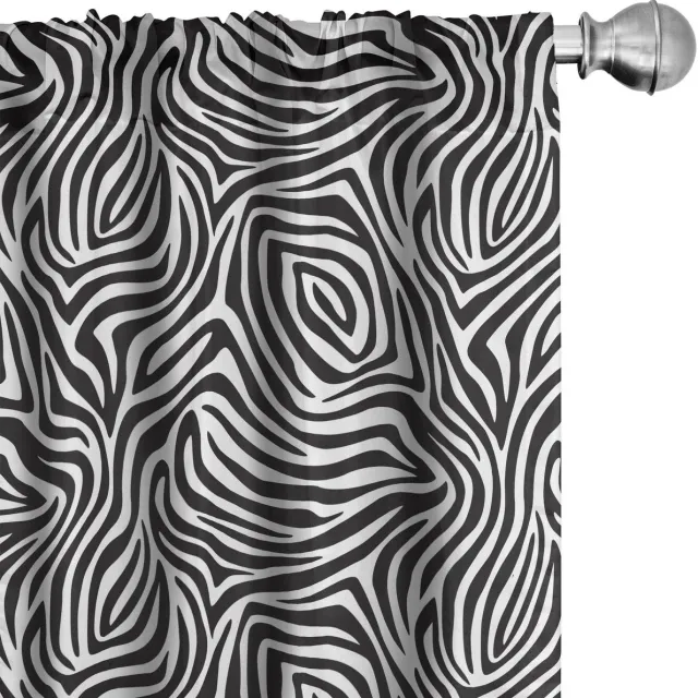 ABAKUHAUS Gestreepte gordijnen – Zebra zwart-wit, 2x75x175 cm
