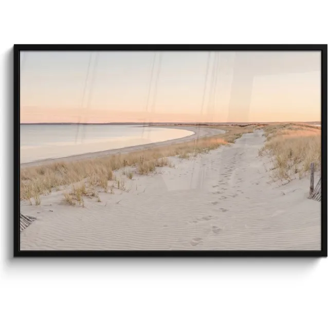 FrameYourWall Poster in lijst - Fotolijst 120x80 cm - Posters - Kustlijn - Horizon - Hek - Posterlijst zwart - Decoratie - Wanddecoratie woonkamer - Muurdecoratie slaapkamer