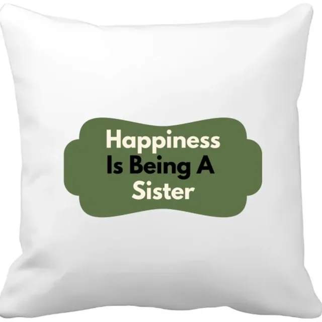 Akyol happiness is being a sister Kussen hoes - Zus - de liefste zus - verjaardag - cadeautje voor zus - zus artikelen - kado - geschenk - 40 bij 40 cm Multicolor