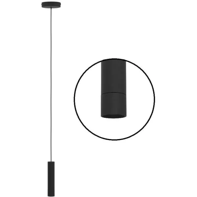 EGLO Almudaina Hanglamp - LED - Ø 4 cm - Zwart - Dimbaar - Staal Zwart;