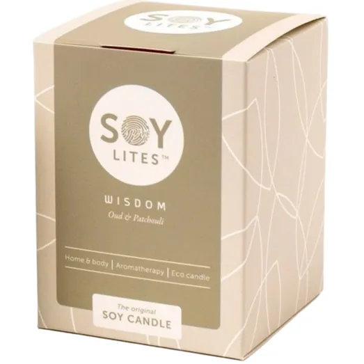 Soylites Soycandle Wisdom - Oud & Patchouli gebroken wit