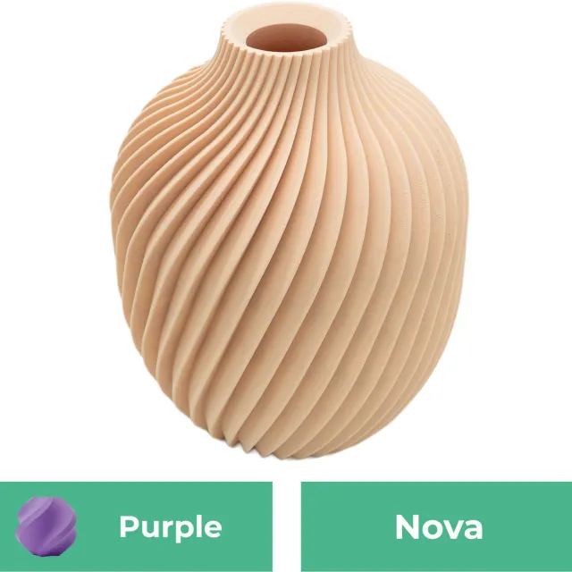 Lovora Nova moderne vaas – Decoratieve vaas - Paars - 3d geprinte vaas – geschikt voor droogbloemen - 25CM