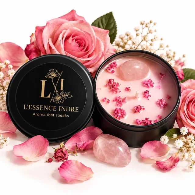 L'essence indre Agarwood Rose – Geurkaars in Blik – Botanische Blikkaars Agarwoord Rose