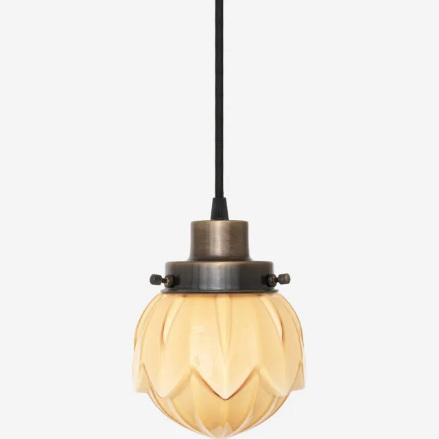 Coloured by Art Hanglamp aan snoer Lotus Sunny 20's Brons - Art Deco Trade Zachtgeel
