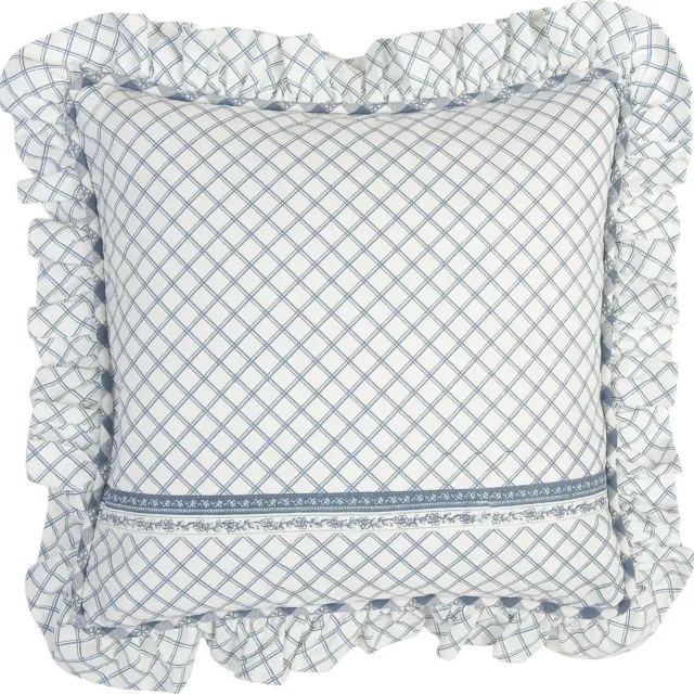 Clayre & Eef katoenen Kussenhoes - Animal Parade - Blauw / Wit - 40 x 40 cm