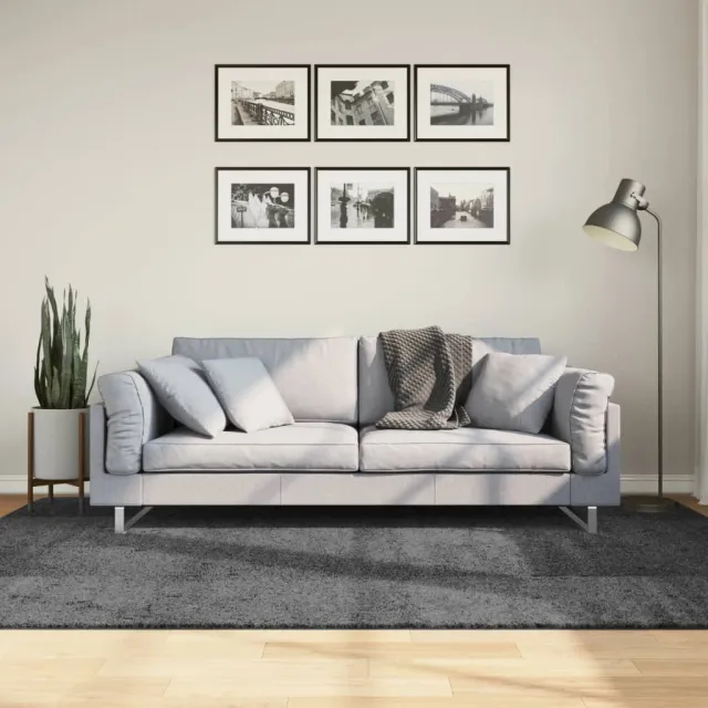 vidaXL Vloerkleed OVIEDO laagpolig 160x230 cm antracietkleurig, foto 2