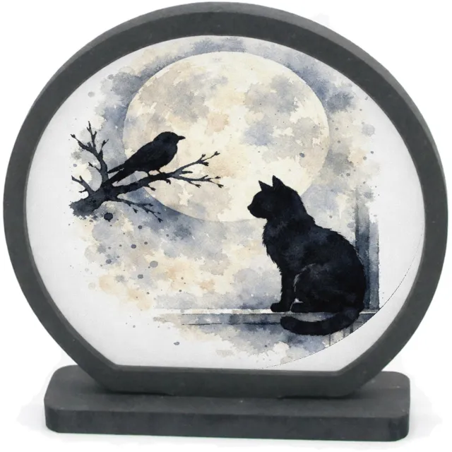 Mr Cadeautjes Houten fotolijst rond met MDF inleg - design Een donker, elegant natuurbeeld met een andere hoofdvorm en | cadeau Wit
