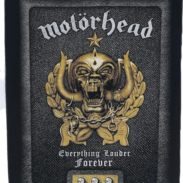 Motörhead Everything Louder Forever Unisex Embleem - zwart/goudkleurig - Standard zwart;goudkleurig