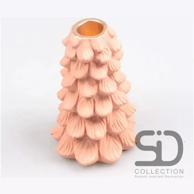 Season Inspired Decoration Kandelaar kerstboom 10x10x15 beigerood