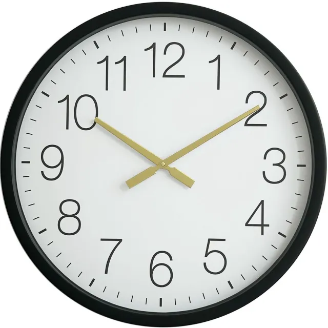Hauskraft Wandklok - 45cm - Zwart/Goud - Decoratieve Klok