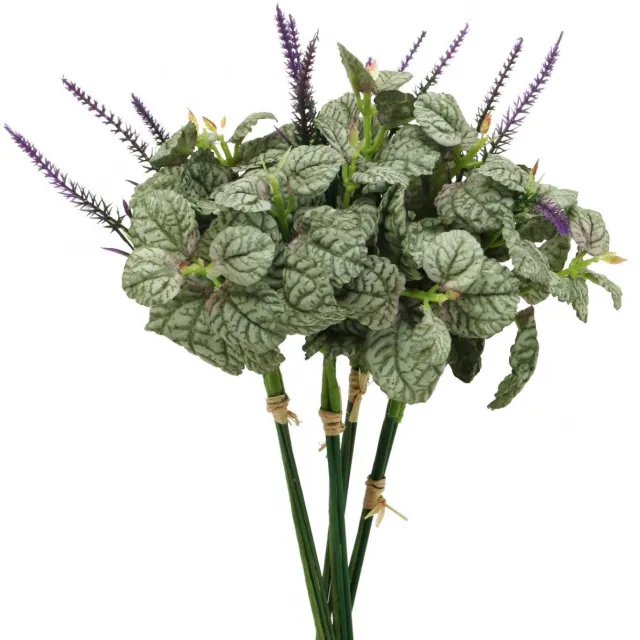 Flor und Decor Zijden kunstbloemen, salie in bos, salie zijdebloem violet L28cm 4st groente