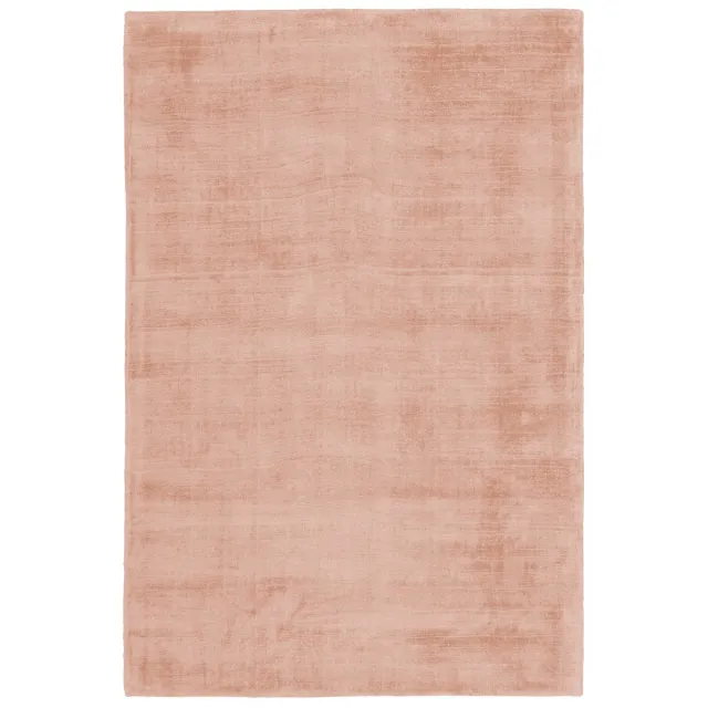 Padiro laagpolig vloerkleed met zachte uitstraling 80 x 150 cm - oudroze - modern effen ontwerp - voor vloerverwarming - van viscose en katoen