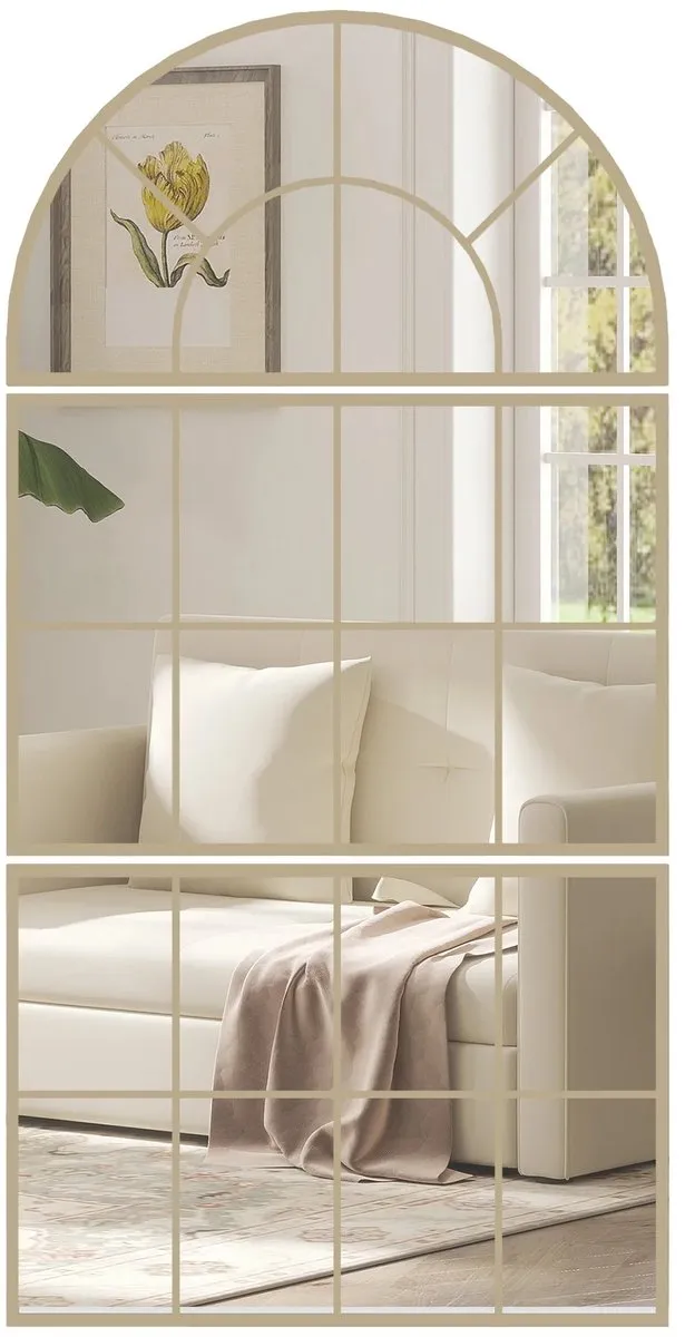 Jurrys Spiegel - Wandspiegel - Raamspiegel - Muurspiegel - Decoratiespiegel - Woondecoratie - Design - Metalen frame - 149x76cm Goud