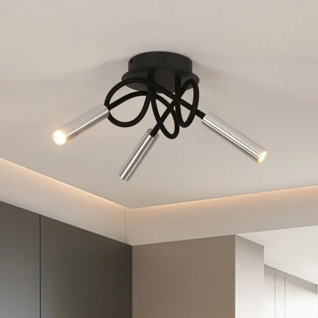 Haobosic Design Plafondlamp - Zwart - 3-Licht - Dimbare - 12W 3000K Black