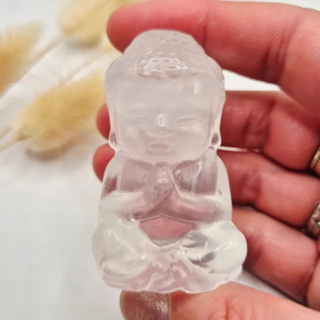 Moonlight Gemstones Edelsteen Bergkristal Buddha 5cm