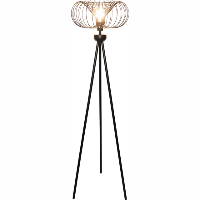 Fantasia Julia vloerlamp met stalen voet in zwart, geschikt voor 1x E27-lichtbron (niet inbegrepen), diameter 44 cm, hoogte 163 cm, IP20.