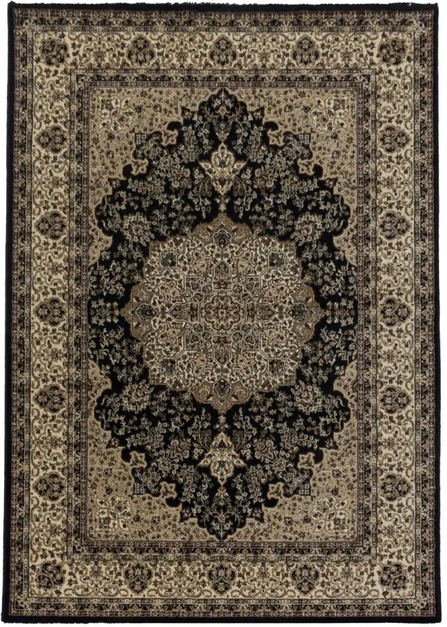Dutch XXL Perzisch Tapijt | Kashmir | Ornamenteel | Zwart | 240x340 cm
