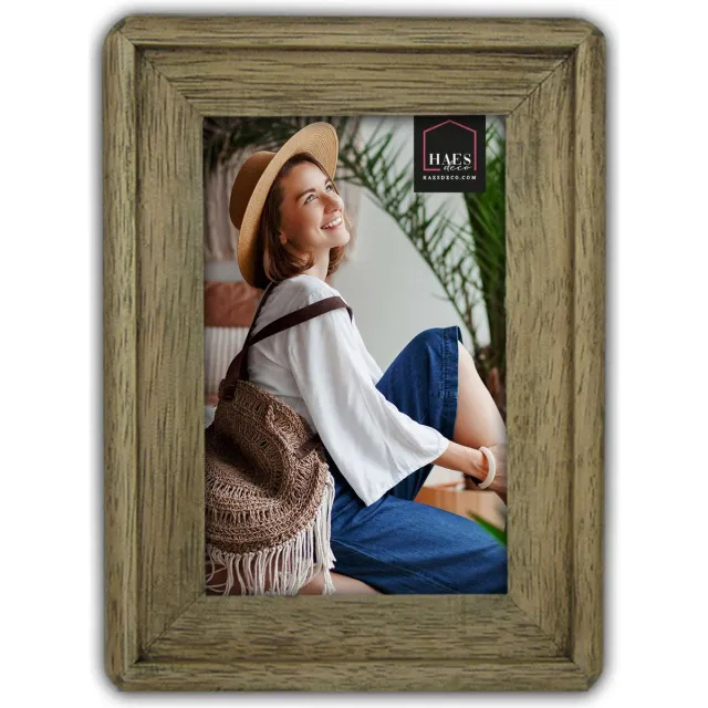 HAES deco Houten Fotolijst Malaga in rustiek bruin voor 1 foto 10x15 cm (formaat 15 x 20 cm) - SP11415