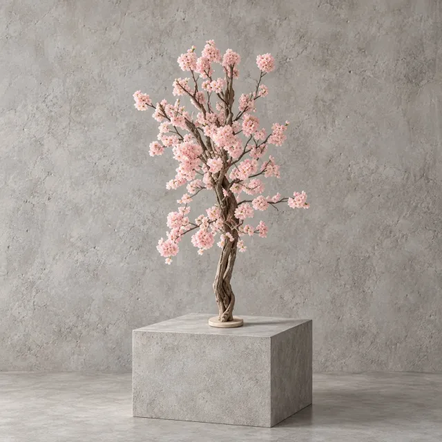 Seta Fiori Kunstbloesemboom Zacht Roze 120 cm - Handgemaakt in Nederland - Echte Houten Stam - Sakura Kersenbloesem voor Binnen roze op echt hout gemaakt