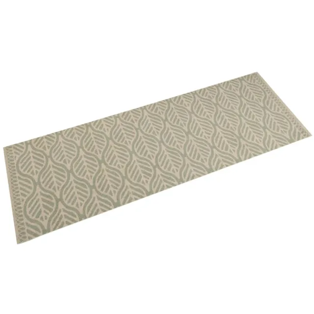 vidaXL Keukenmat wasbaar bladprint 45x150 cm fluweel Groen