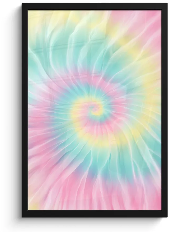 FrameYourWall Poster in lijst - Fotolijst 40x60 cm - Posters - Pasteltinten - Tie dye - Roze - Posterlijst zwart - Decoratie - Wanddecoratie woonkamer - Muurdecoratie slaapkamer
