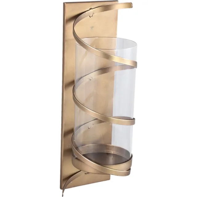 PTMD COLLECTION PTMD Haylie Windlicht - 15x12x41 cm - Glas - Messing