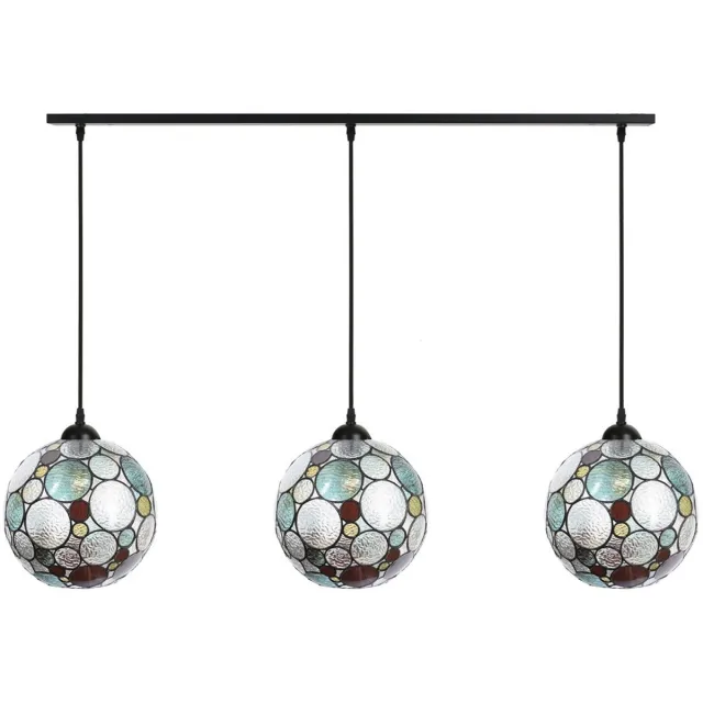 Coloured by Art 3 x Tiffany Endless lampen aan plafondbalk - Art Deco Trade Zwart