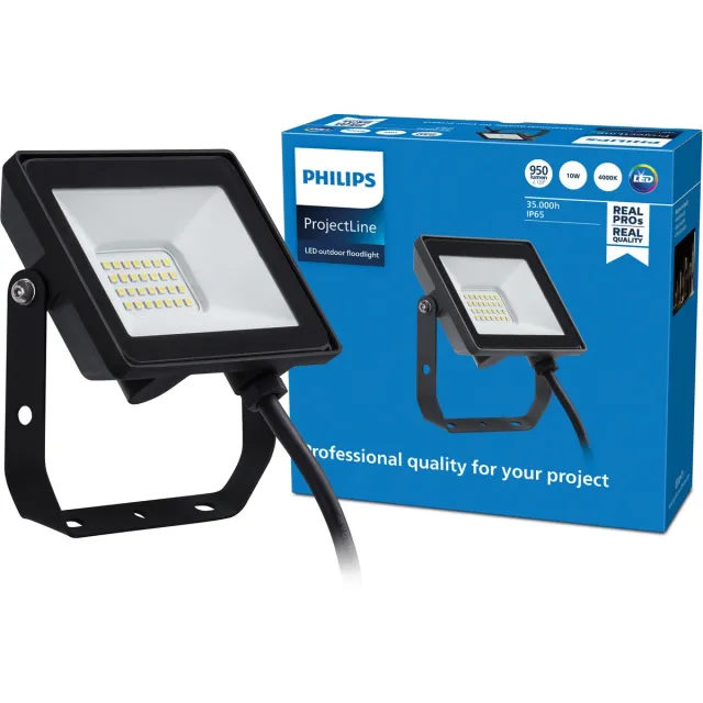 Philips ProjectLine straler 10W koel wit licht - 4000K zwart