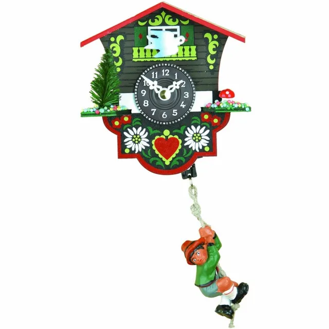Trenkle 26_SQ_Bergbeklimmer - Wandklok - kwarts - Miniatur-Uhr meerkleurig