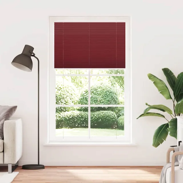 vidaXL Plissé rolgordijn 120x200cm stofbreedte 119,4cm bordeauxrood