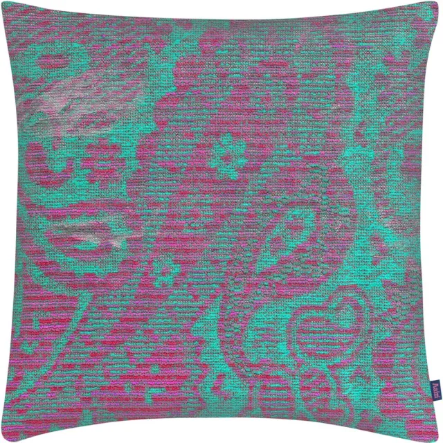 Aaizi velours sierkussen Mazan Fuchsia Green - 50x50 cm Groen