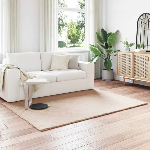 vidaXL Antislip vloerkleed van imitatie konijnenbont OLITE Beige, foto 2